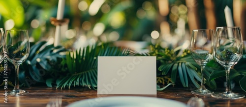 Elegant table setting with personalized place cards for special event