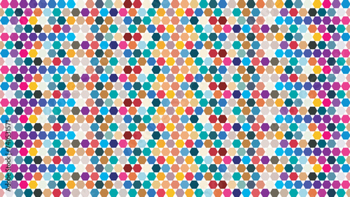 Colorful hexagon seamless background abstract design backdrop banner with multi colors geometric shapes honeycomb pattern