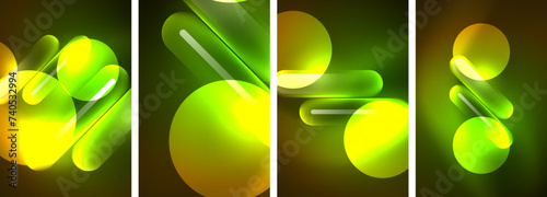 Abstract composition. Aglow in neon hues against the dark, radiating energy and allure, a captivating spectacle of vibrant luminescence