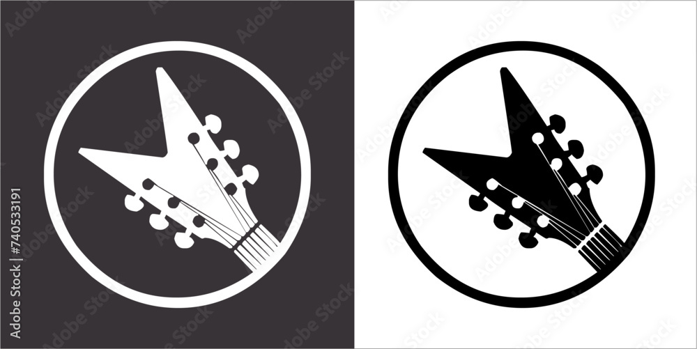 Illustration vector graphics of electric guitar icon Illustration vector graphics of electric guitar icon
