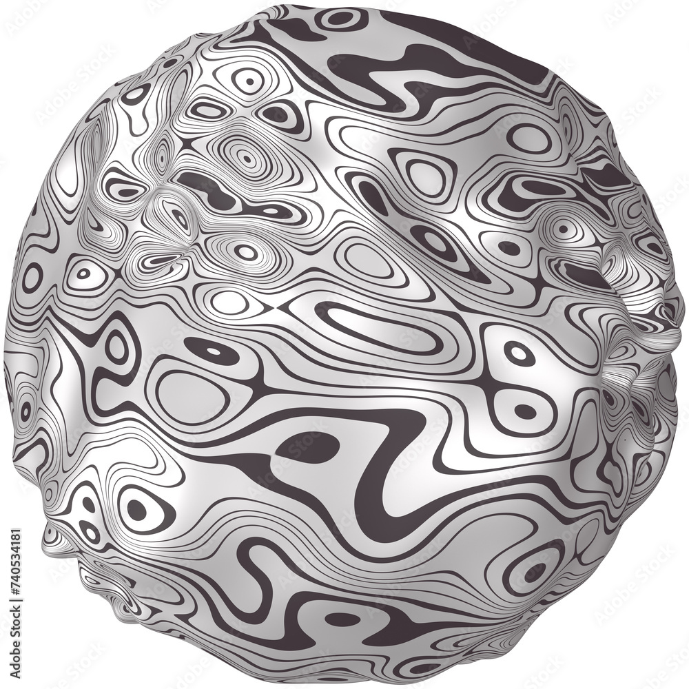 black white abstract 3d shape