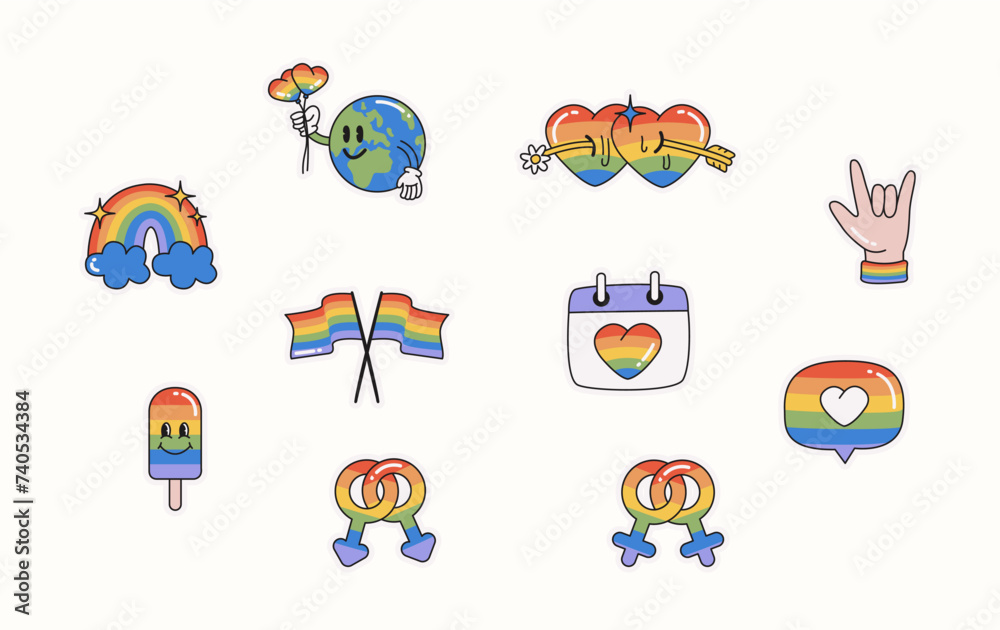 Fototapeta premium LGBTQ Sticker Vector Illustration