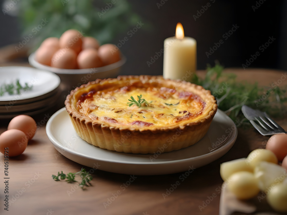 Illustration of Quiche Lorraine Illustration of Quiche Lorraine