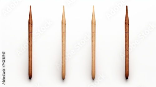 Set of  wooden drumsticks isolated on white background