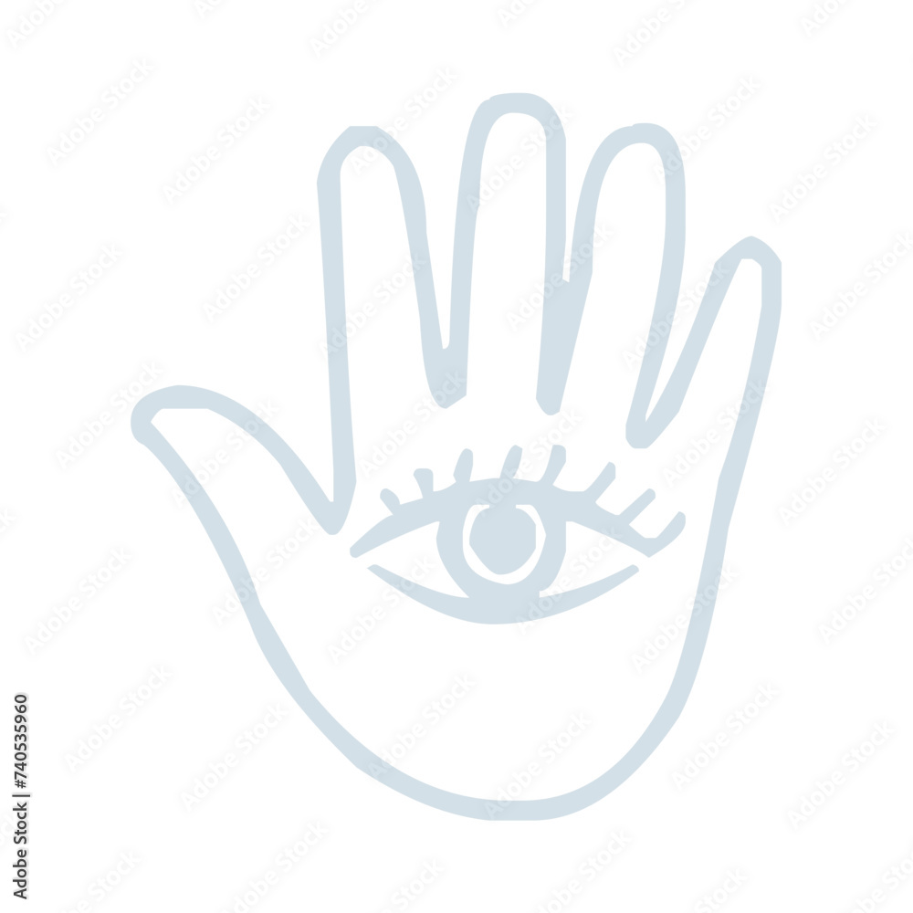 Hamsa Hand Palm With All Seeing Eye And Eyelids Line Icon Hamsa Hand Palm With All Seeing Eye And Eyelids Line Icon