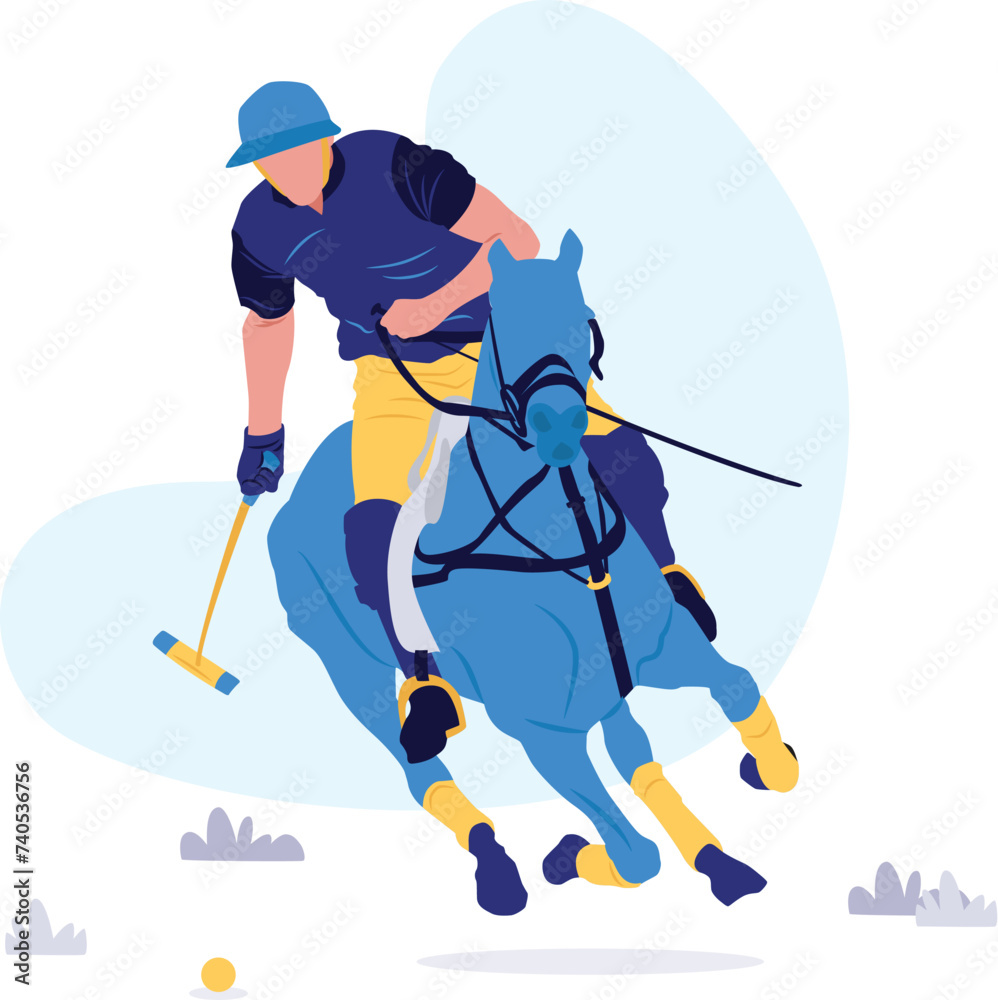Obraz premium Man playing Polo Pony