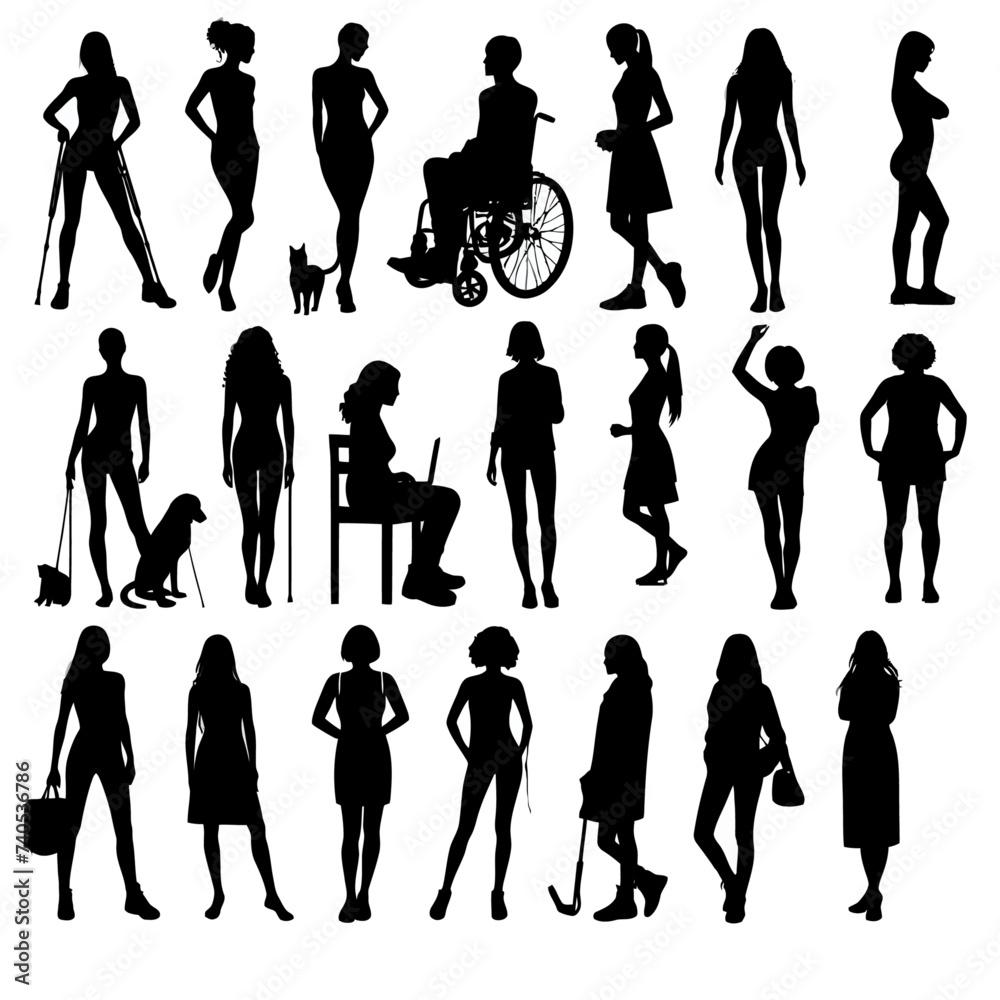 Man women's body pose silhouette vector image