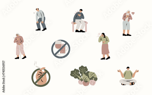 Coronary Artery Disease Vector Illustration