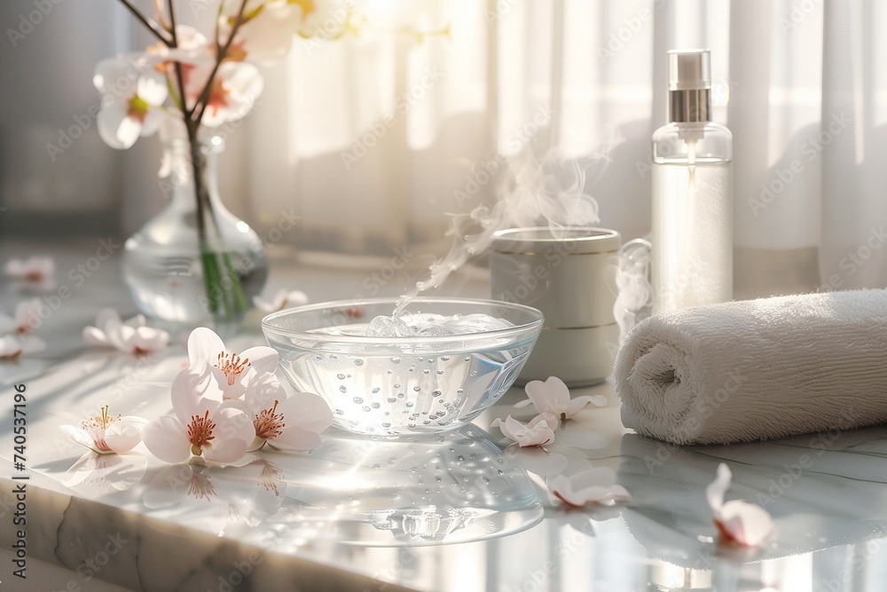 Spa Wellness Setting with Aromatic Essentials