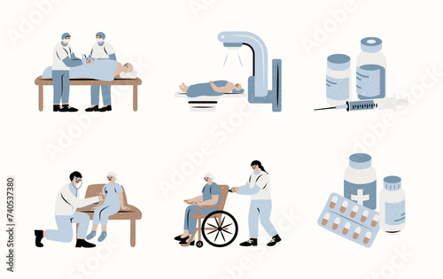 Cancer Treatment Vector Illustration