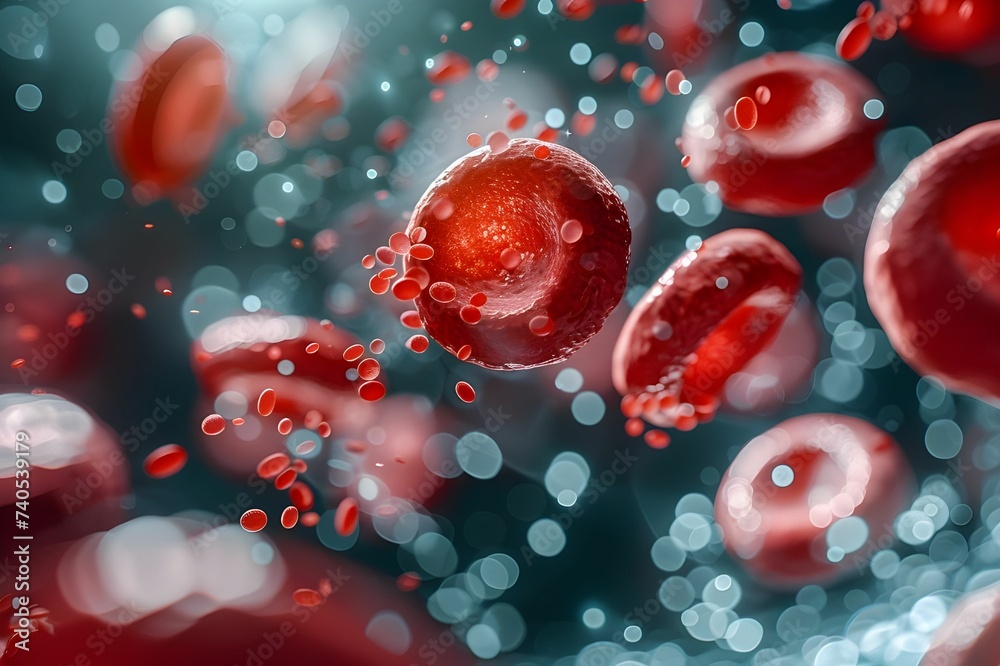 Detailed Red Blood Cells and Platelets Visualization Detailed Red Blood Cells and Platelets Visualization