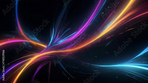 Colorful abstract luminous line background