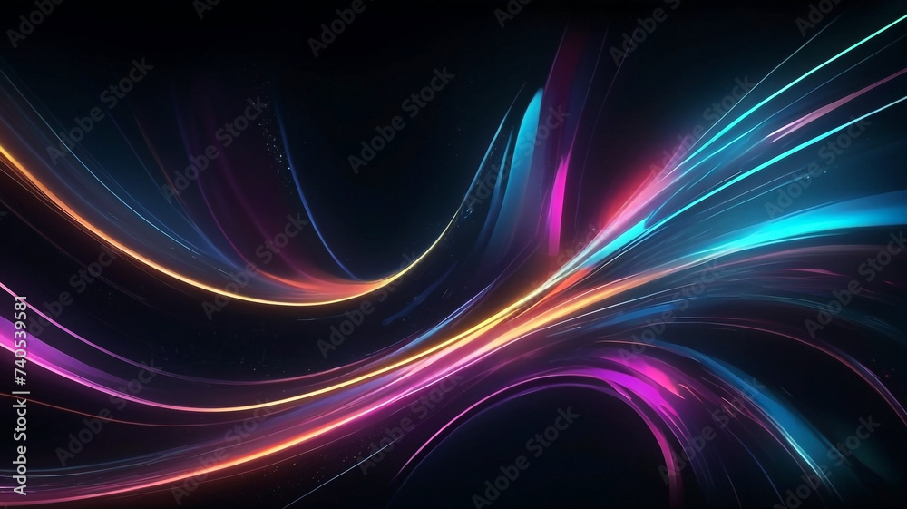 Colorful abstract luminous line background