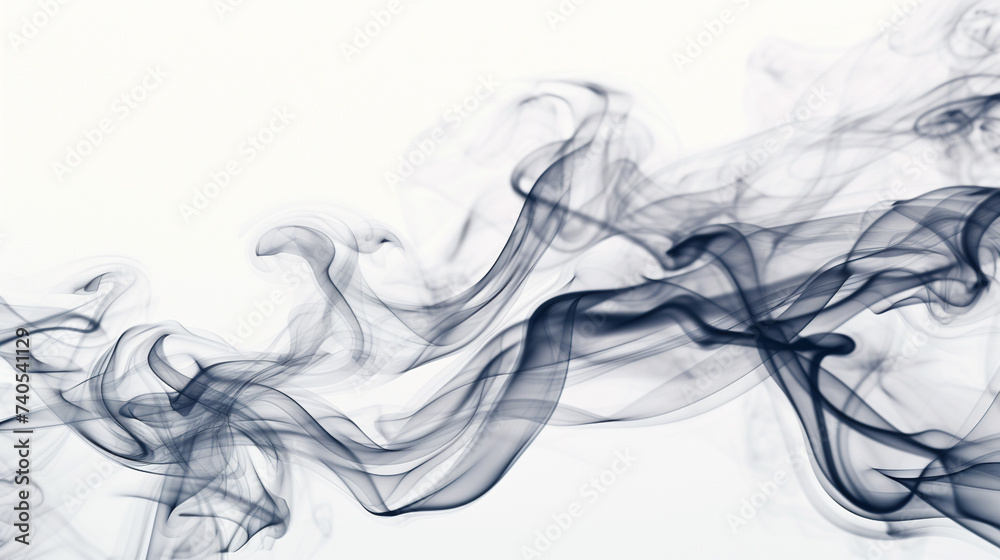 Wispy smoke tendrils stretching and curling over a luminous white surface, creating a mesmerizing visual effect.