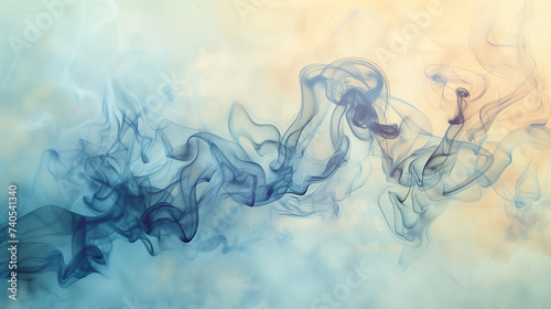Wispy smoke trails of ink and watercolor blending softly on textured paper.