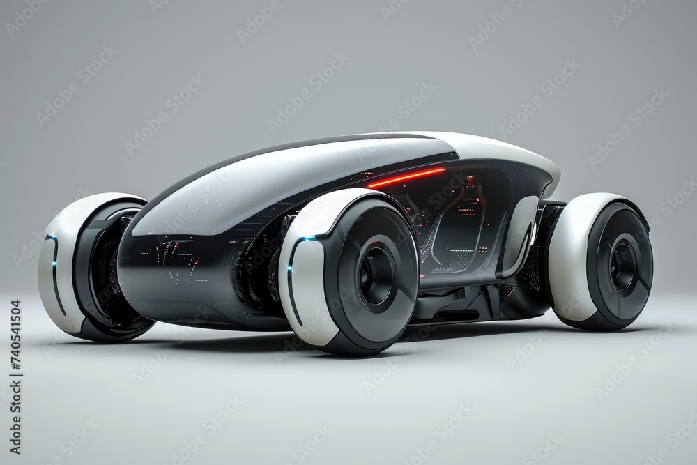 A high-resolution image showcasing a cutting-edge futuristic car featuring a sleek design and advanced technologies, Concept of a self-driving electric car, AI Generated A high-resolution image showcasing a cutting-edge futuristic car featuring a sleek design and advanced technologies, Concept of a self-driving electric car, AI Generated