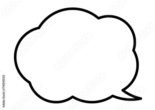 シンプルな雲形の吹き出し　楕円右