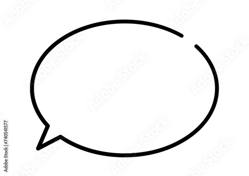 シンプルな吹き出し　楕円左スキマ