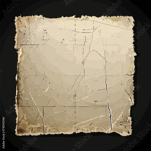 Old paper with the effect of worn edges on black background Generative Ai