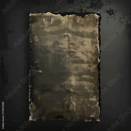 Old paper with the effect of worn edges on black background Generative Ai