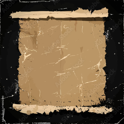 Old paper with the effect of worn edges on black background Generative Ai