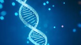 Blue dna chromosome on blue background for cosmetics products