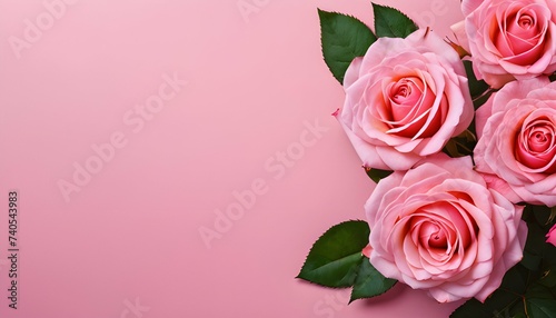 Background of pink flowers with empty space for text or greeting card design. Postcard for International Women s Day and Mother s Day. Banner