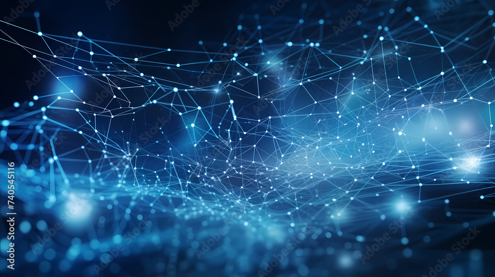 Artificial intelligence background, blue world network circuit future technology background Artificial intelligence background, blue world network circuit future technology background