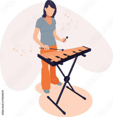 Girl playing xylophone