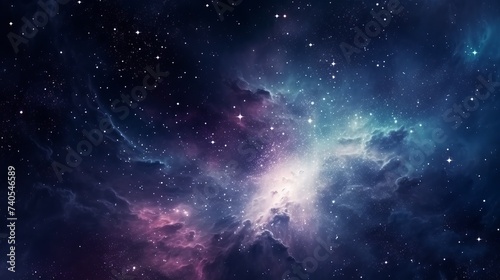 High definition star field, colorful night sky space. Nebula and galaxies in space. Astronomy concept background photo