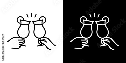 グラスで乾杯するアイコン