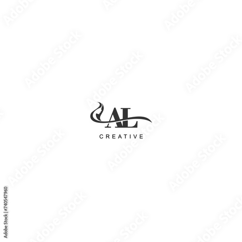Initial AL logo beauty salon spa letter company elegant