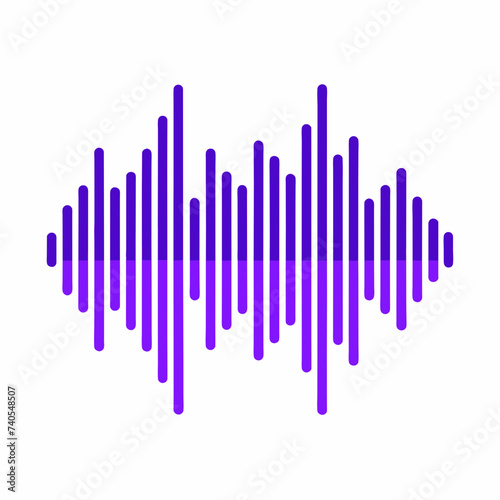 sound waveform for radio podcasts  music player  video editor  voise message in social media chats  voice assistant  recorder. vector illustration  white background