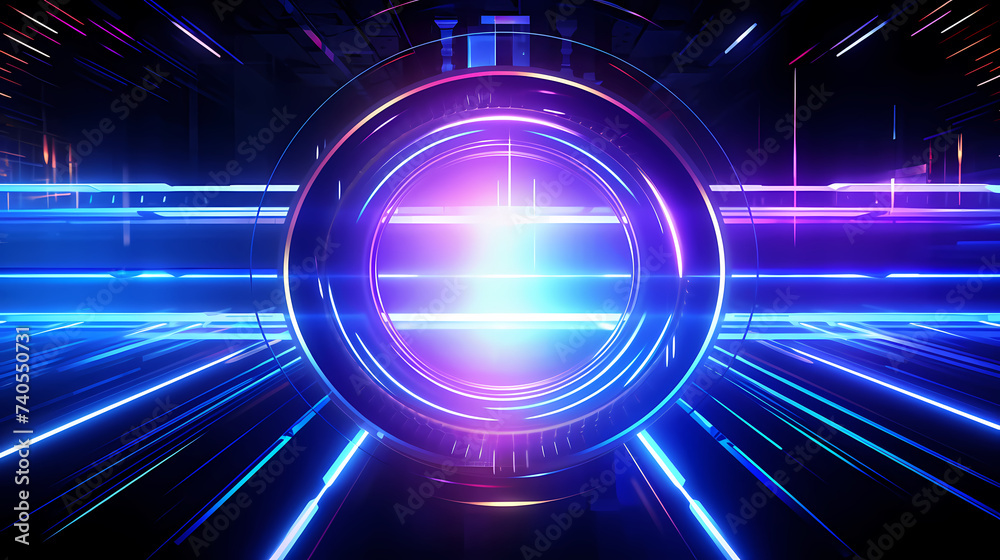 Obraz premium Artificial intelligence background, blockchain managed domain electronic devices network blue background