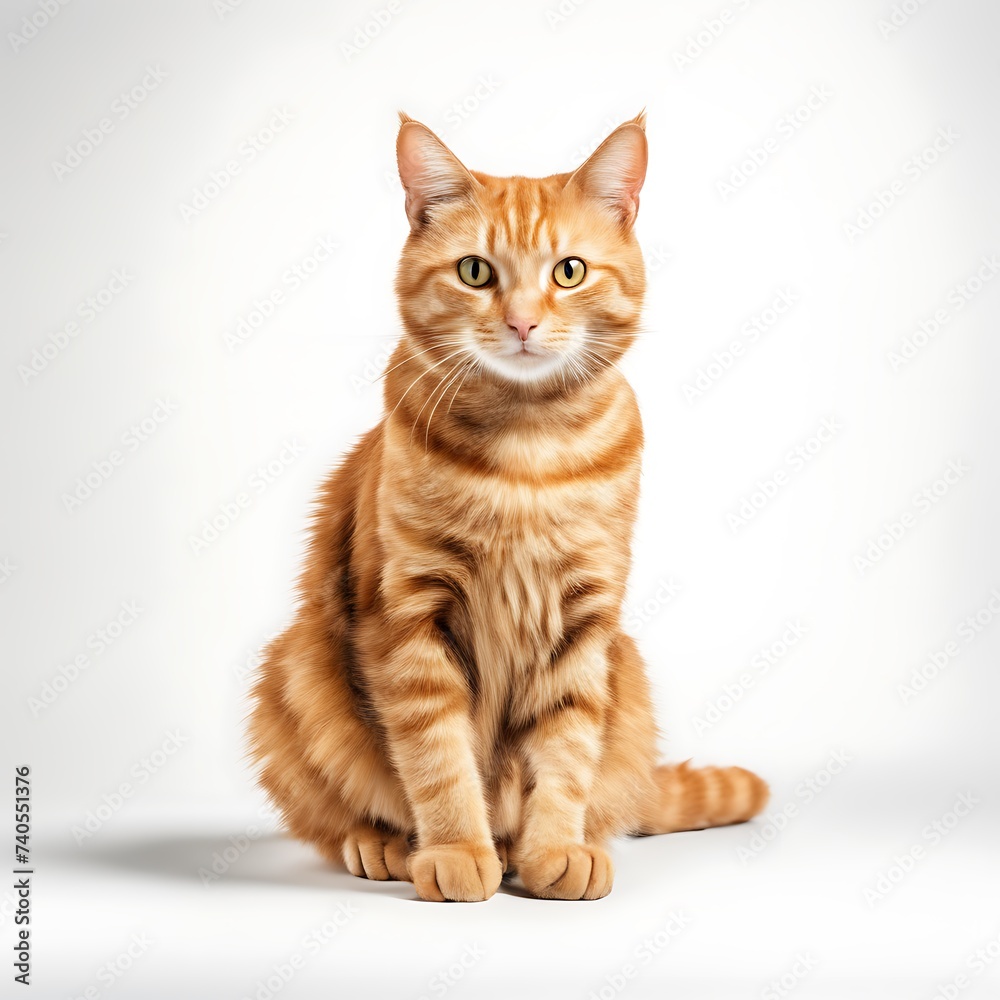 portrait of a red cat, cat close-up, cats, white background cats, ai images, cat photography, 