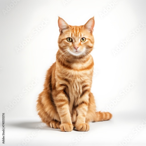 portrait of a red cat, cat close-up, cats, white background cats, ai images, cat photography,  © Ahmad