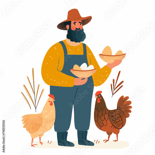 Famer holding Egg Chicken Hen