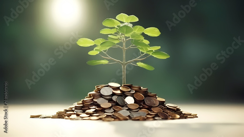 tree growing from coins