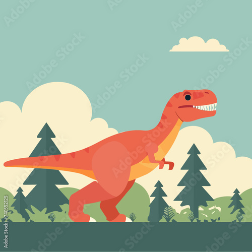 Flat Design T-Rex