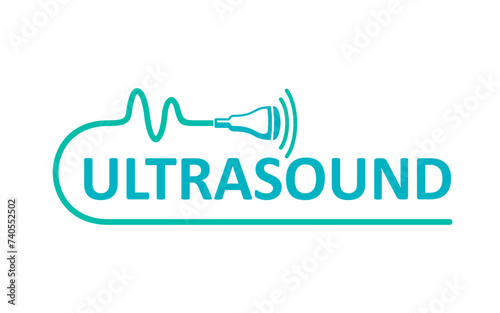 Ultrasound icon, medical health examination technology. Vector symbol for clinics, hospitals and doctors, showcases diagnostic equipment, emphasizing, precision, and expertise in ultrasonography