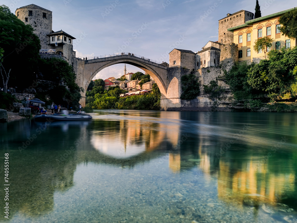 Mostar bridge over Neretva river
