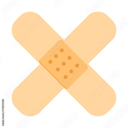 Cross patch line icon. Wound, callus, bandage, pharmacy, blood, skin, cut, help, sticker, doctor, medicine. Vector line icon for business and advertising