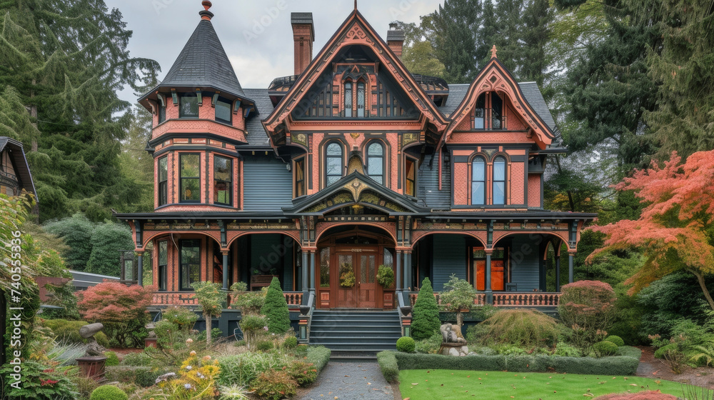 As you enter this Victorian Gothic Revival gem youll be immediately drawn to its ornate woodwork steeply pitched roof and vibrant mix of colors all of which embody the romanticism
