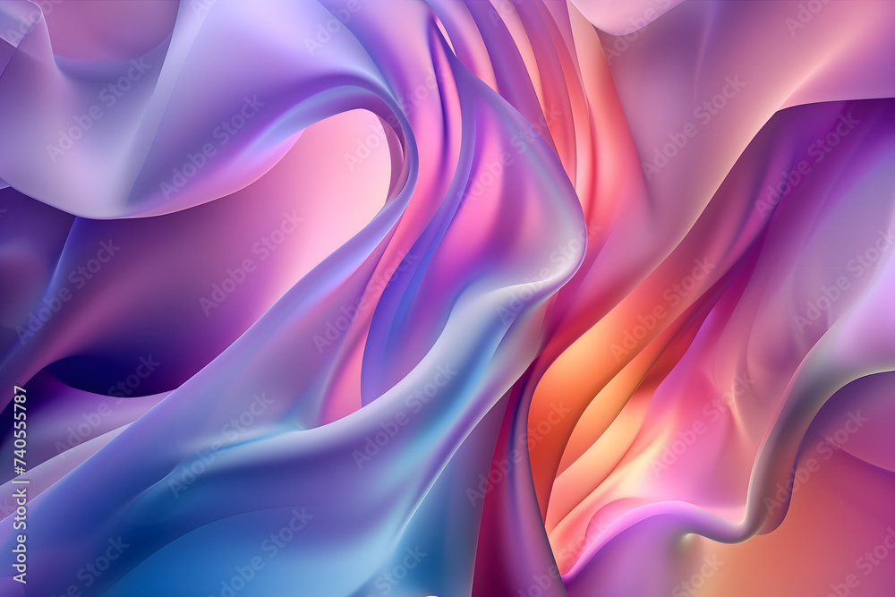 Fototapeta premium abstract pastel colored wavy silky matter background
