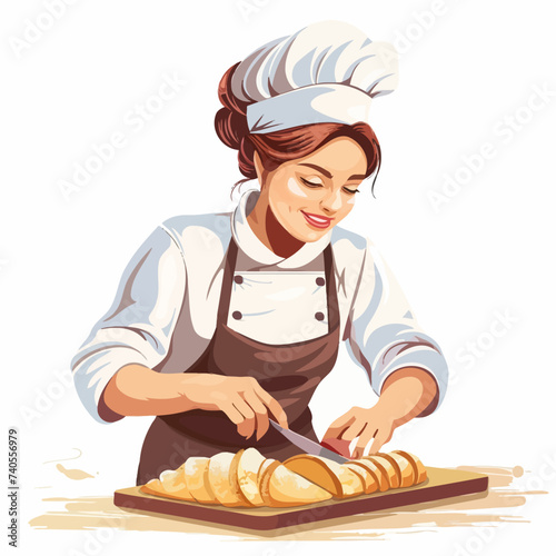 a pastry chef isolated on white
