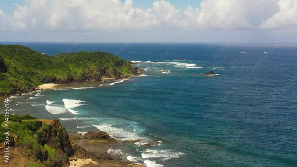 Coast of the island with beaches and rainforest. Cape Engano. Palaui Island. Santa Ana Philippines. Coast of the island with beaches and rainforest. Cape Engano. Palaui Island. Santa Ana Philippines.