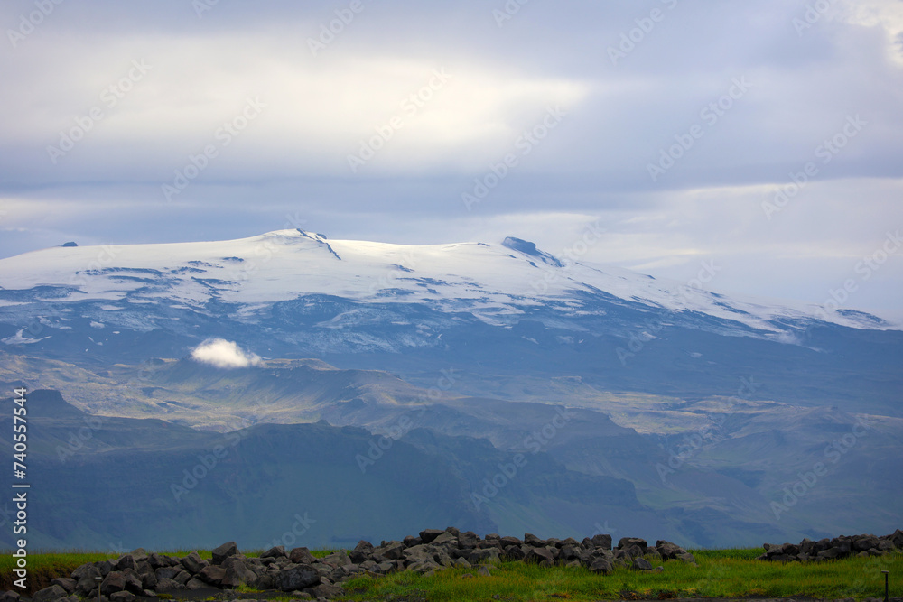 IcelandView of the icecovered Eyjafjallajökull Eyjafjallajokull is
