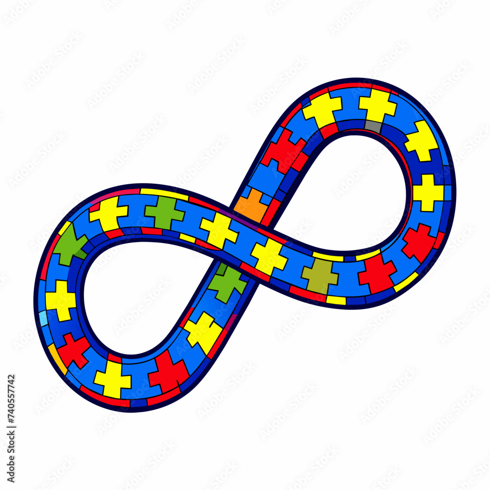 Autism Infinity Symbol Vector Illustration on White Background for ...