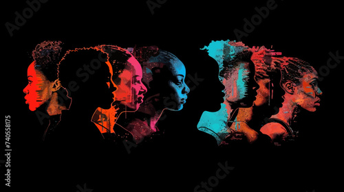 Silhouette of People In Colors