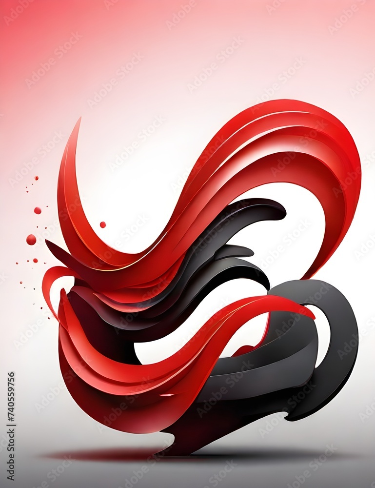 Abstract gradient background with red curve and black shadow color ...